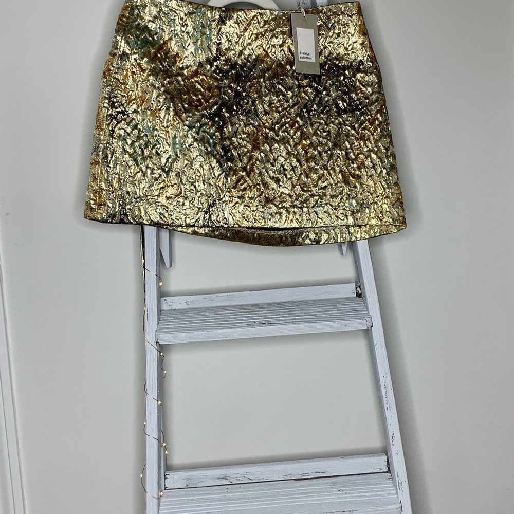 Zara Metallic Mini Skirt